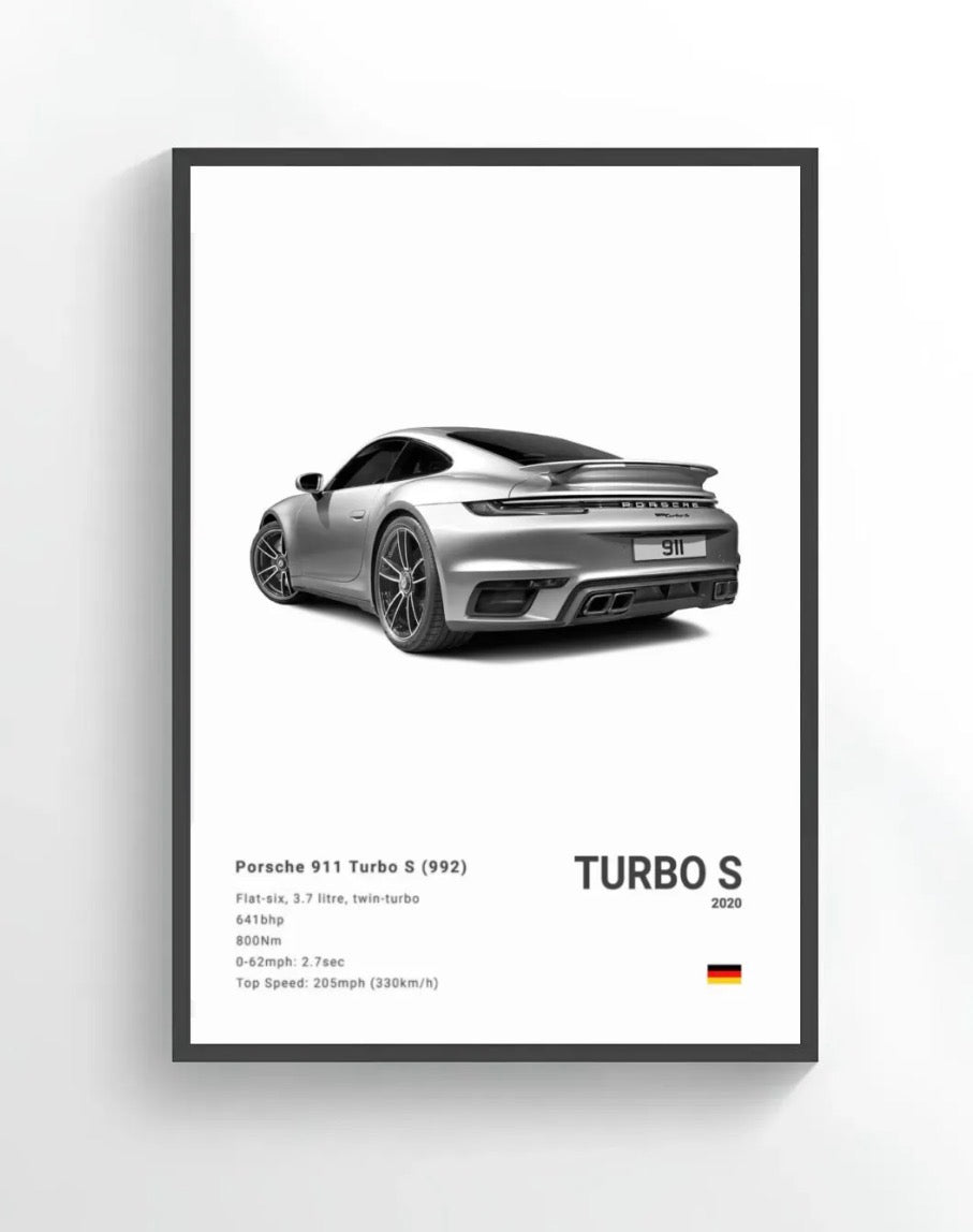 Premium Car Frames Set (7 PCS) – A3 + A4 Minimal Automotive Wall Art