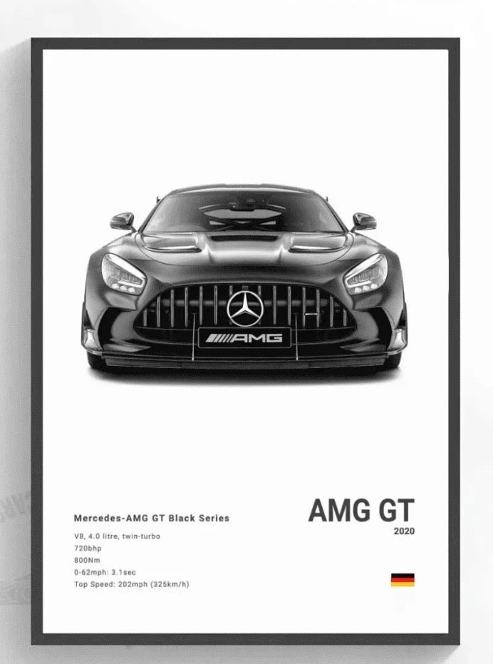 Premium Car Frames Set (7 PCS) – A3 + A4 Minimal Automotive Wall Art