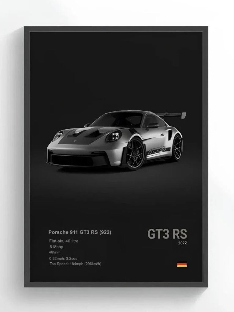 Premium Car Frames Set (7 PCS) – A3 + A4 Minimal Automotive Wall Art