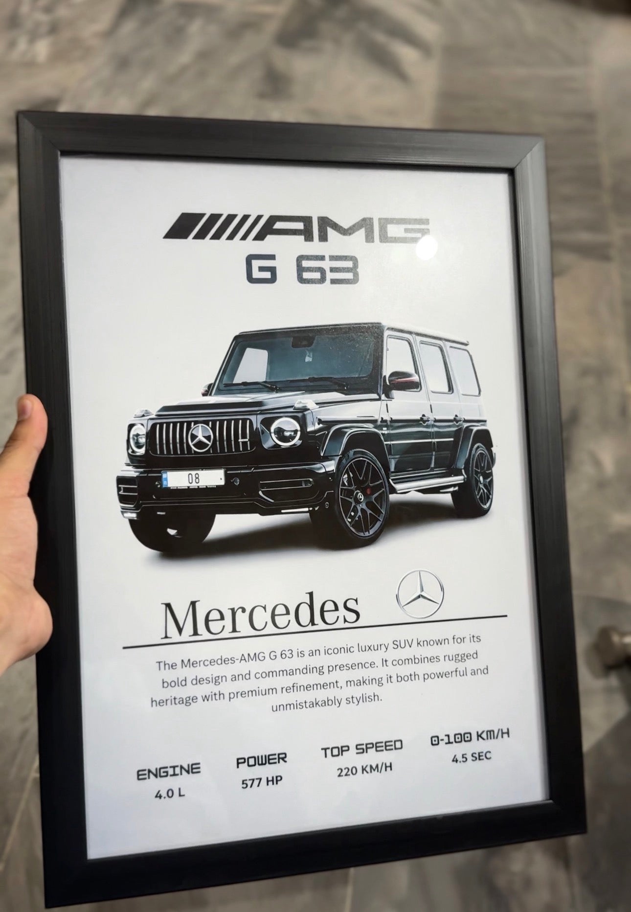 Mercedes-AMG G63 Framed Wall Art | Luxury Car Frame | Hajat & Co.