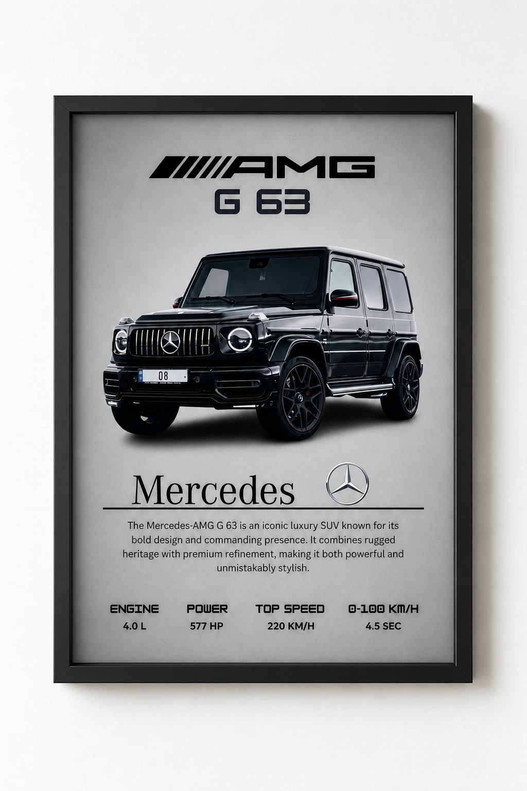 Mercedes-AMG G63 Framed Wall Art | Luxury Car Frame | Hajat & Co.