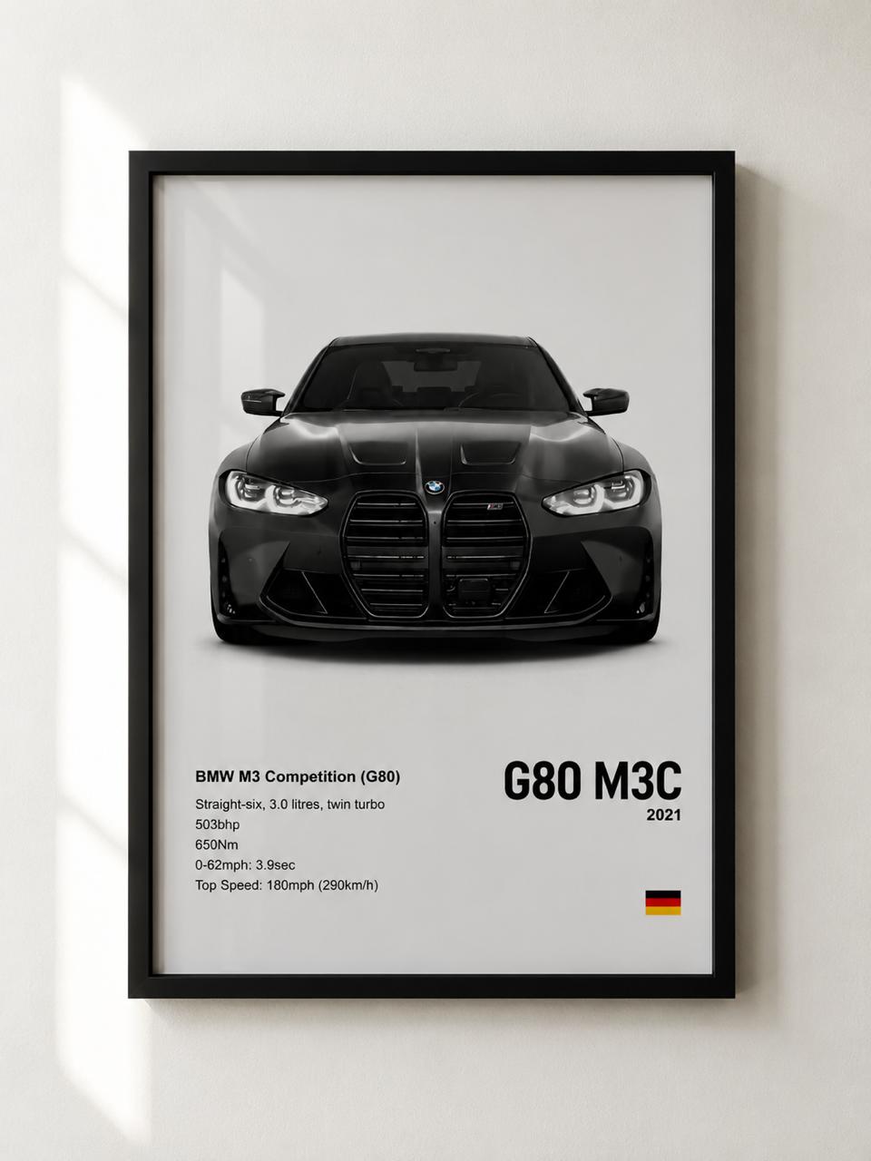 BMW M3 G80 Premium Framed Wall Art