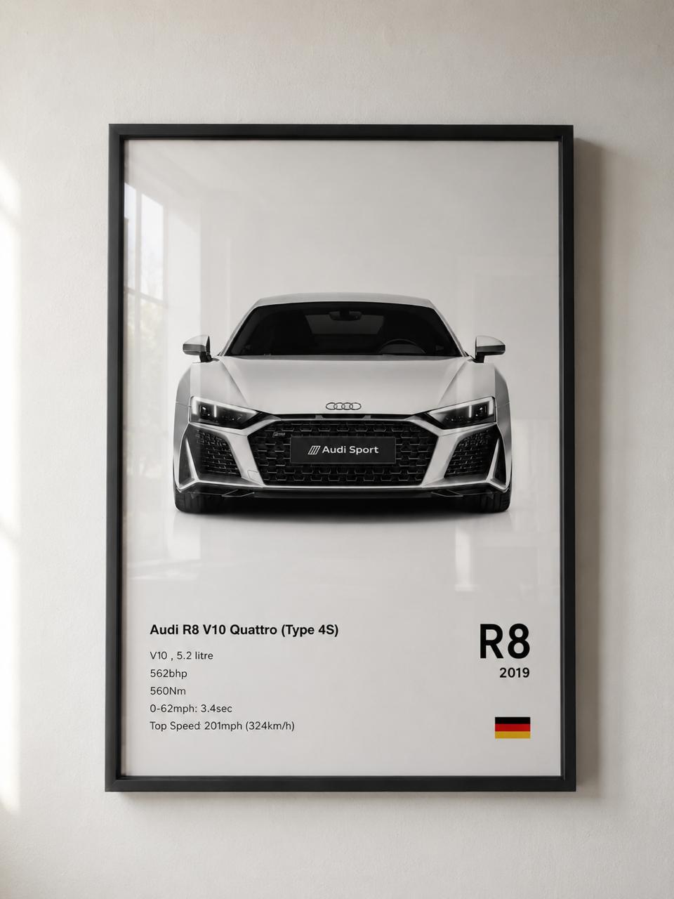 Audi R8 V10 Premium Framed Wall Art