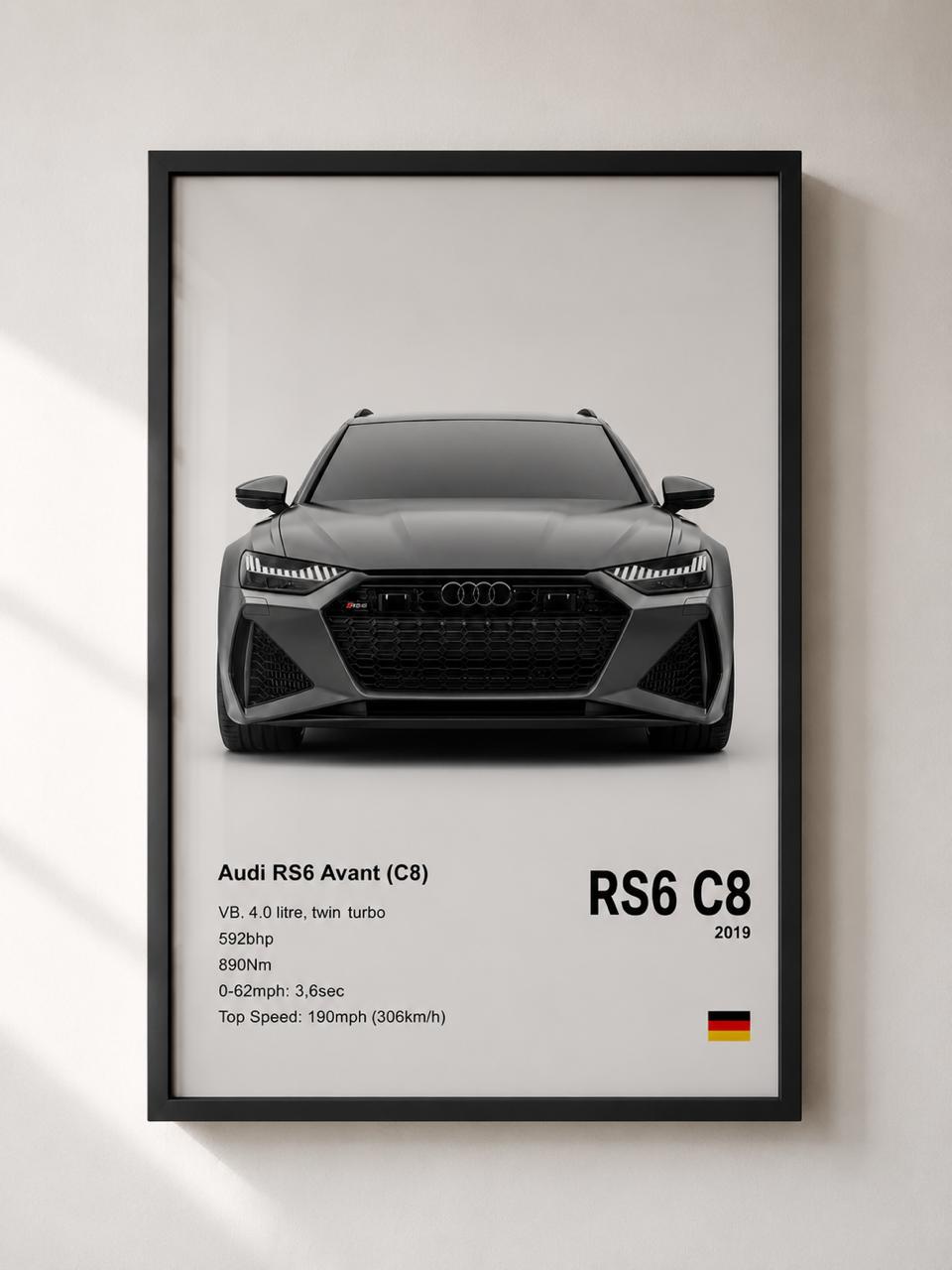 Audi RS6 C8 Premium Framed Wall Art